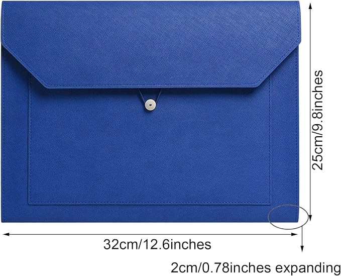 PU Leather A4 File Folder Document Holder 2 Pockets Portfolio Envelope Folder - Image 2