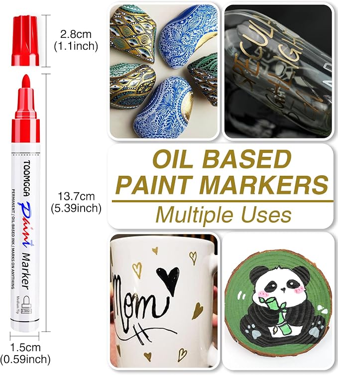 TOOMGGA Yellow Permanent Paint Pens Paint Markers - Image 6