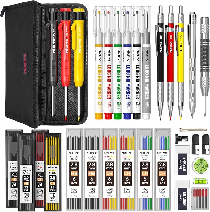 Nicpro 39 Pack Carpenter Pencils by Nicpro