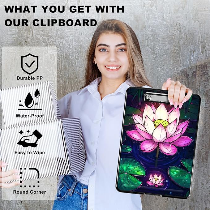 Pink Lotus Flower A4 Clipboard - Image 2