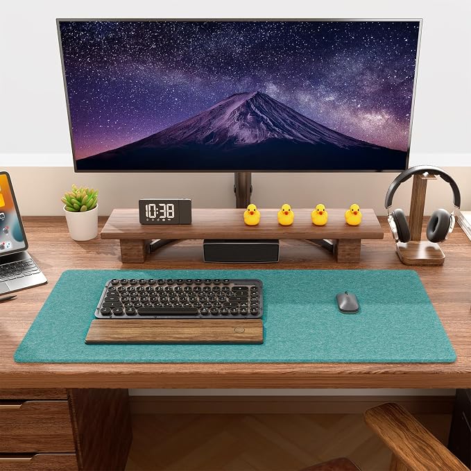 Auhoahsil Felt Desk Mat, Minimalist Large Mouse Pad XL 31.5 x 11.8 in, Desk Matt - Image 7