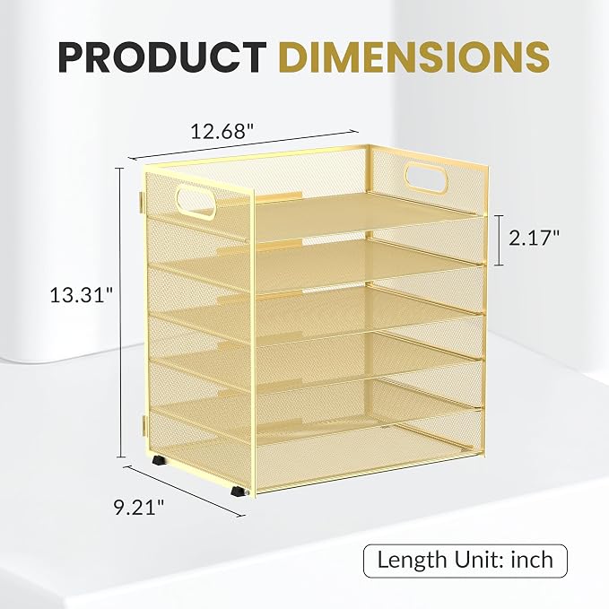 Daltack 6 Tier Paper Organizer for Desk, Paper Letter Tray Organizer for Desks - Image 2
