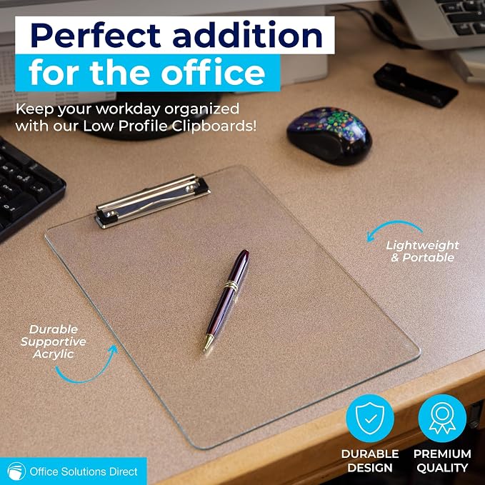 Plastic Clipboards Transparent Clipboard Strong 12.5 x 9 Inch | Holds 100 - Image 3