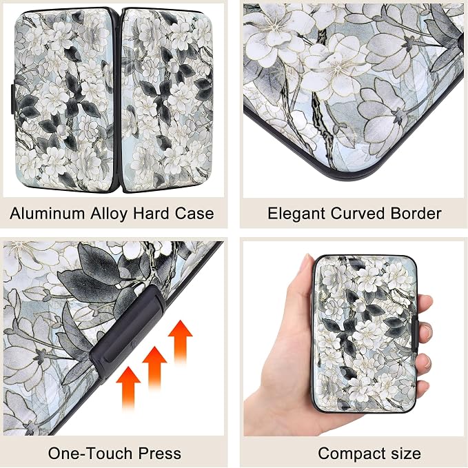 ELFISH Mini RFID Aluminum Wallet Credit Cards Holder Business Card Case Metal - Image 3