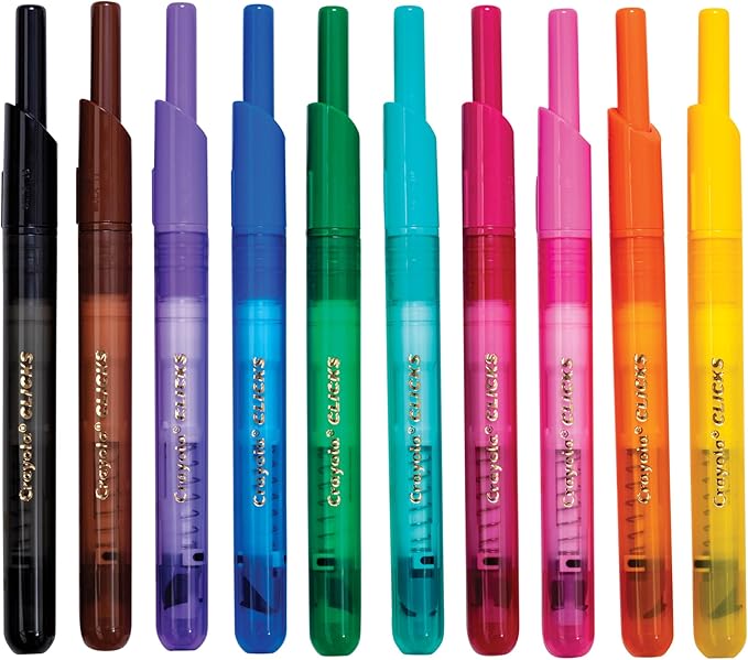 Crayola Clicks Retractable Tip Markers, Washable Cone Tip Art Marker Set - Image 2