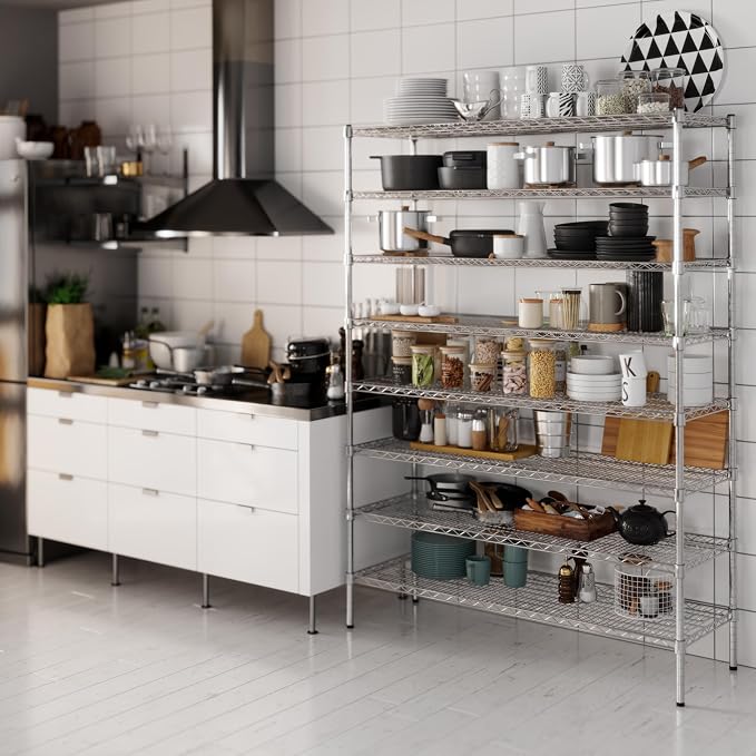 Regal Altair 18" Deep x 54" Wide x 74" Height Wire Shelving Kit | 8-Tier | NSF - Image 5