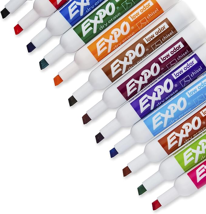 EXPO Dry Erase Markers, Low Odor Ink, Chisel Tip - Image 2