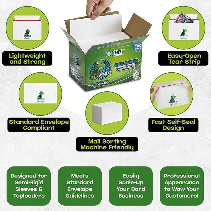 100 Pack Shell Mailer Trading Card Envelopes by Hobby Armor, Perfect Sized - Image 3