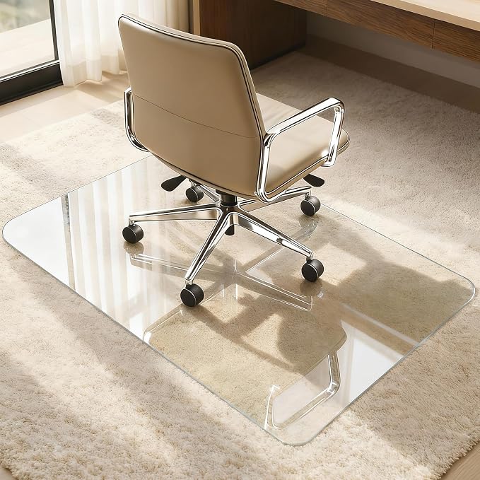 Azadx Tempered Glass Chair Mat for Carpet 32" x 48" Heavy Duty Office Chair Mat - Image 8