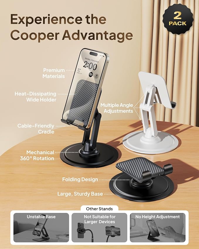 COOPER 360° Stand, Rotating Cell Phone Stand - Image 5