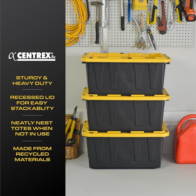 CX BLACK & YELLOW, 17-Gallon Heavy Duty Storage Bins - Image 2