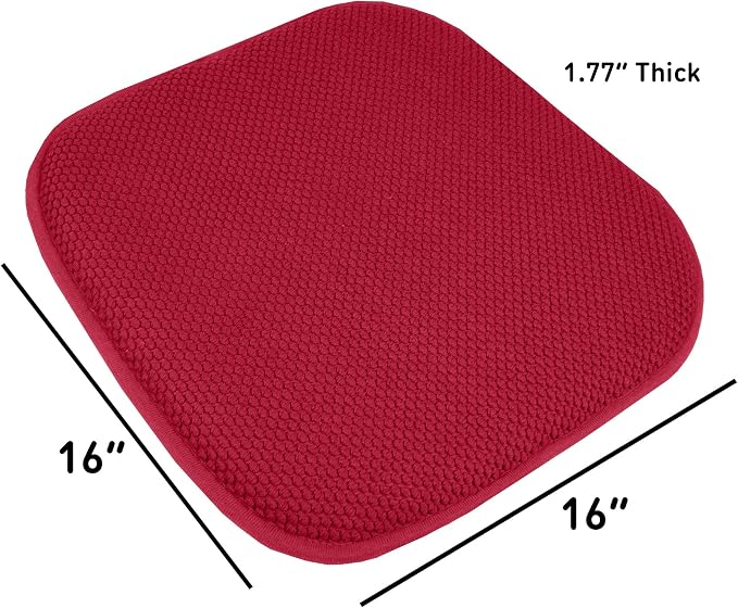 Sweet Home Collection Cushion Memory Foam Chair Pads Honeycomb Nonslip Back - Image 4