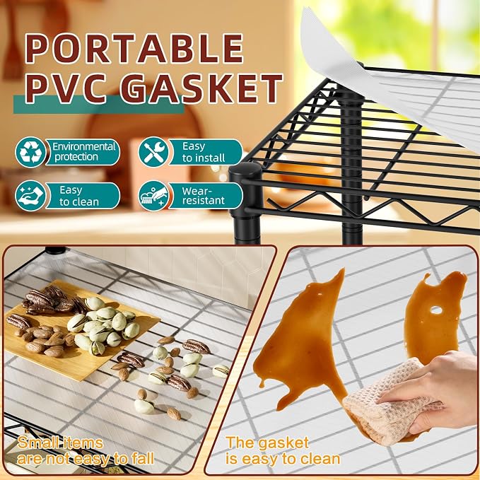 SINGAYE Small Wire 4 Adjustable Shelves Pantry Metal Shelf Floor Organizer | - Image 5