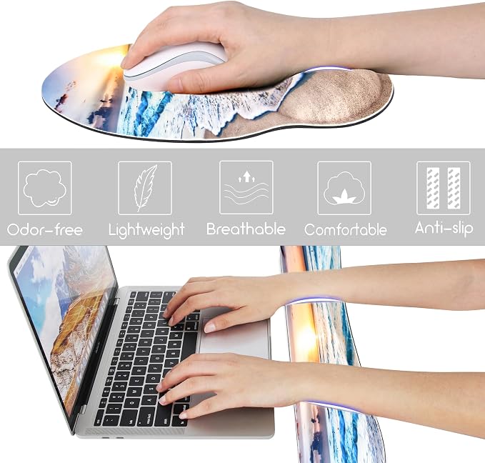 Ergonomic Mouse Pad with Wrist Rest and Keyboard Wrist Rest, Mousepad and Wrist - Image 5
