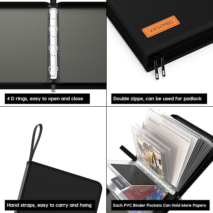 Important Document Organizer Zipper Binder, Fireproof Document Bag - Image 6
