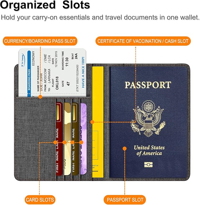 FINTIE Passport Holder, Slim Travel Wallet RFID Blocking Card Case Cover - Image 3