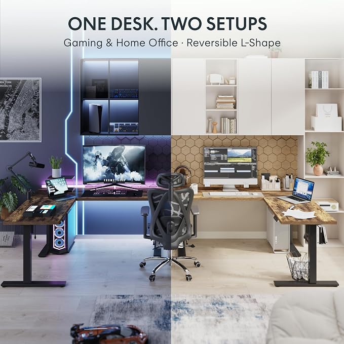 FLEXISPOT L Shaped Standing Desk, 71 x 63 Inch Electric Height Adjustable - Image 4