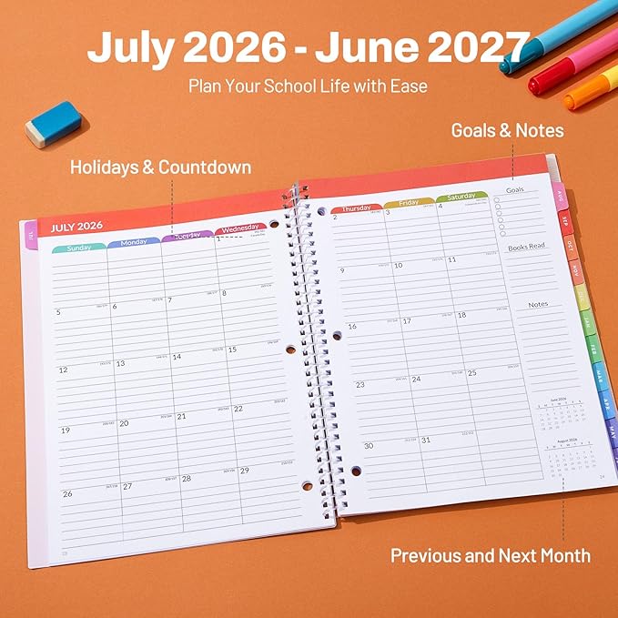 SUNEE Elementary Student Planner 2026-2027, Academic Year Jul. 2026 - Image 2