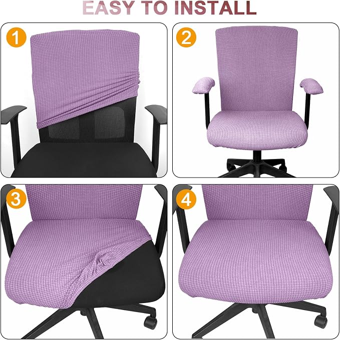 Tallew 4 Pcs Office Chair Covers Set Computer Universal Protective Stretchable - Image 6