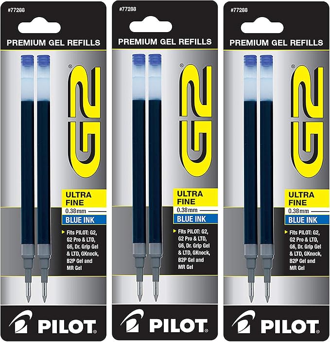 Pilot G2 Gel Ink Pen Refills, Ultra Fine Point, 6 Refills by PilotCorporationofAmerica