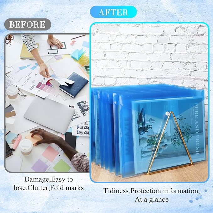 Zhehao 100 Pcs Clear Plastic Envelopes File Folders - Image 5