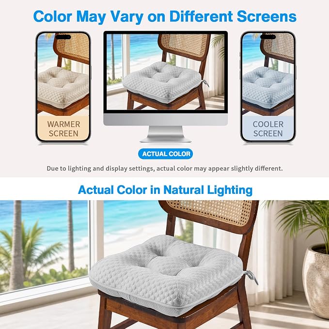 BETU Cooling Chair Cushions Set of 4, 3.5” Thick Seat Cushions, Breathable - Image 7