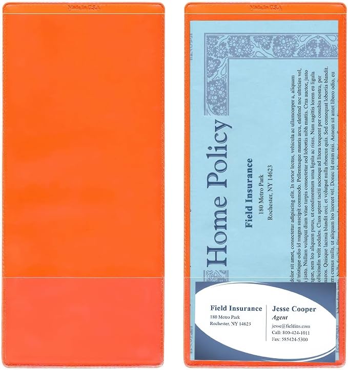 StoreSMART® - Orange Plastic Policy/Lotto Ticket Holders - 200-Pack - by StoreSMART