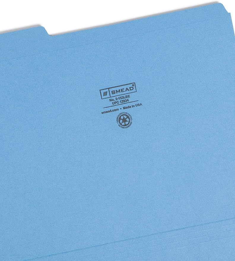 Smead File Folder, Reinforced 1/3-Cut Tab, Letter Size, 100 per Box - Image 3