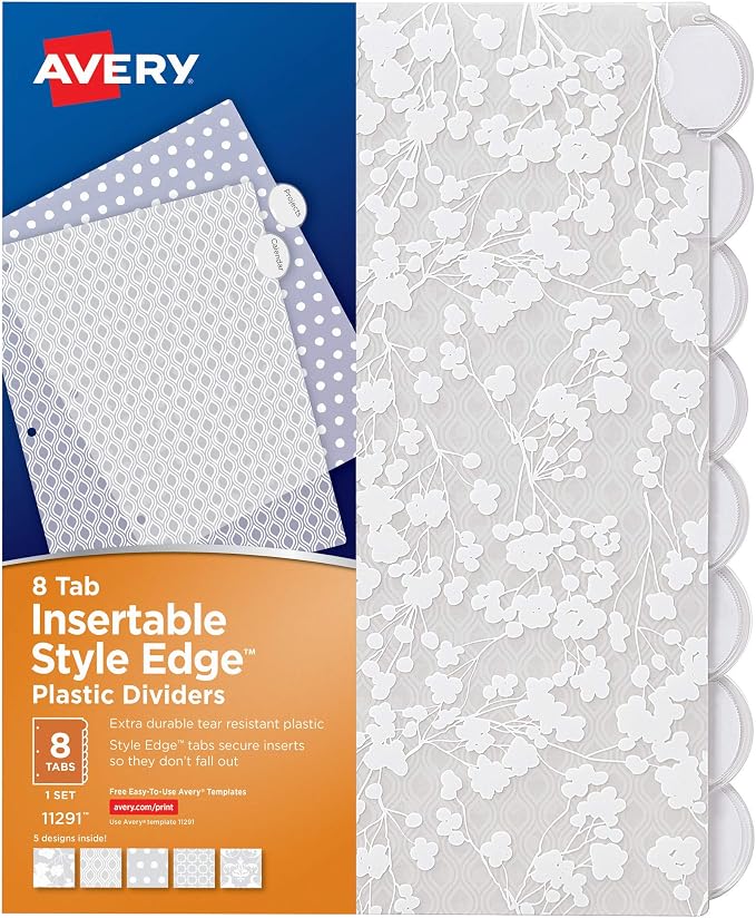 Avery Insertable Style Edge Plastic Dividers by Avery