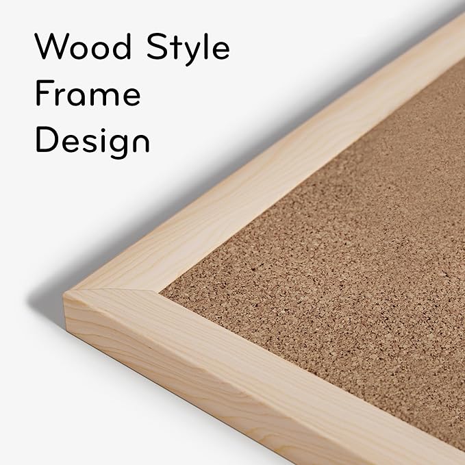 U Brands Cork Bulletin Board,18 x 24 Inches, Light Birch Wood Frame (265U00-01)-DeskLoop Office