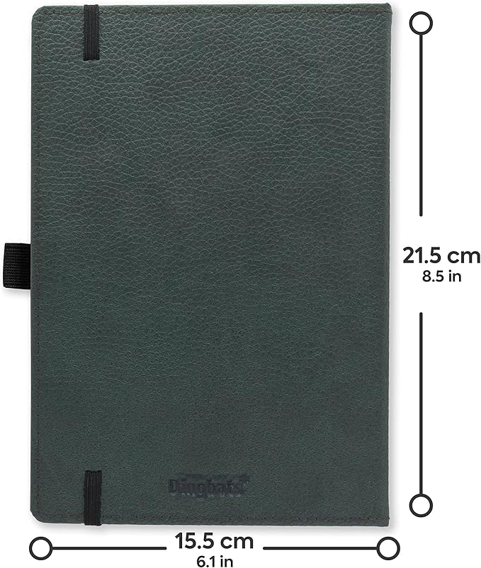 Dingbats* Wildlife Plain Writing Journal Notebook A5 - Vegan Leather Hardcover - Ideal for Work, Travel - Pocket, Elastic Closure, & Bookmark-DeskLoop Office