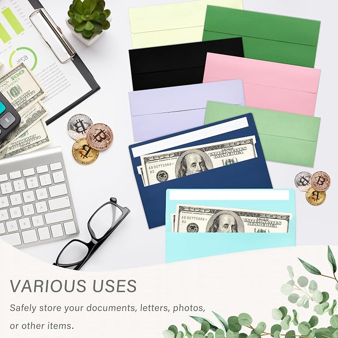 50 Pack #10 Business Envelopes, Self Seal Standard Green Envelopes - Image 6