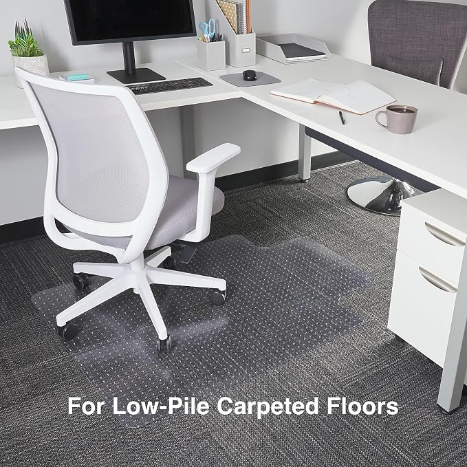 Staples Office Chair Mat, Flat-Pile Carpets, Extended Under-Desk Coverage - Image 4