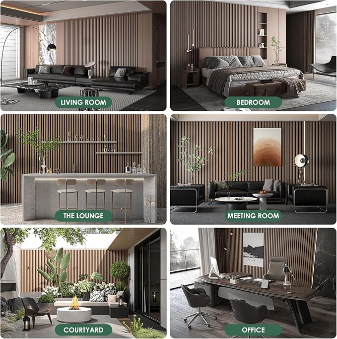 VallisCo 4-Piece Wood Slat Acoustic Panels - Image 5