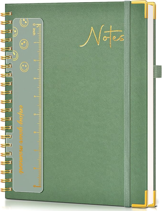 Hardcover Spiral Notebook Journal 8.5” x 11”, A4 Large Leather Notebooks by UEBZFOCS