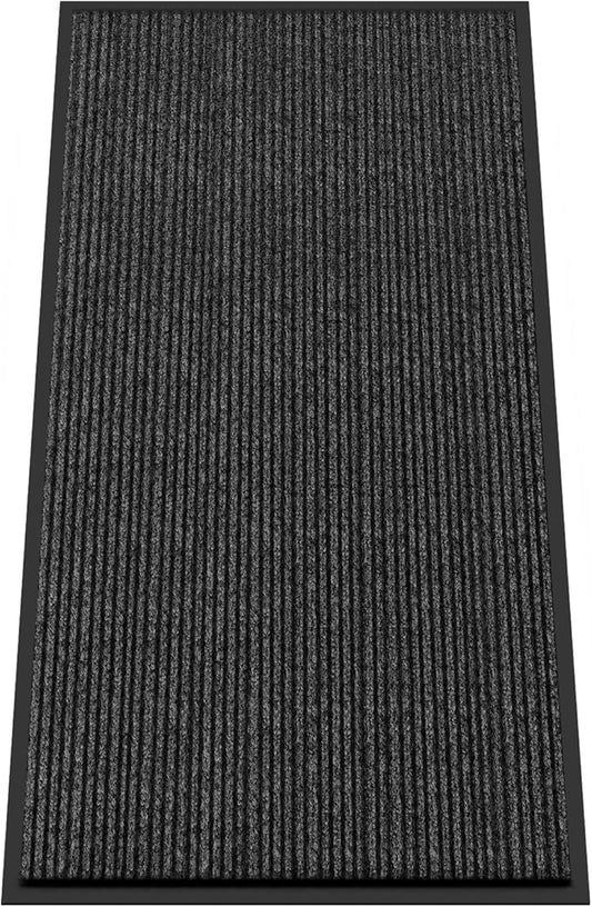 Kuyal Front Door Mat, 3'x6' Indoor Outdoor Entrance Mat, Commercial Floor Mats Inside Outside Entrance, Heavy Duty Durable Welcome, Rubber Backing Non Slip Outdoor Mats for Entryway,Black-DeskLoop Office
