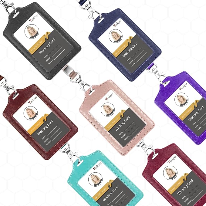 Teskyer 2 Pack Double Sided Clear Badge Holder - Image 6