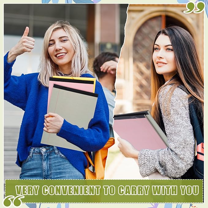 Fuutreo 8 Pcs 8.5'' x 11'' Colored Legal Pad Writing Pads Narrow Ruled 50 Sheets Per Notepad Perforated Writing Notepad Office Supplies for College Office Business (Earthy Color)-DeskLoop Office