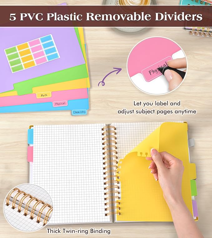 5 Subject Graph Paper Notebook - Image 3