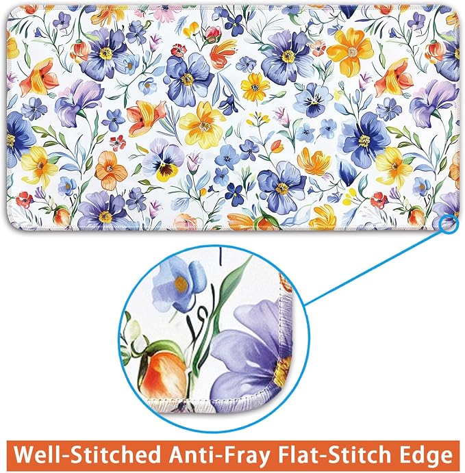 Keyboard Mat, Large Mouse Pad, Watercolor Flower - Image 4