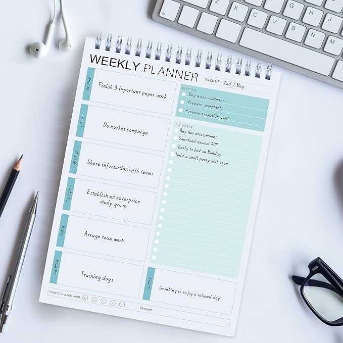 Weekly Planner Notepad, Spiral To Do List Undated Planning Pad, Weekly Organizer - Image 7
