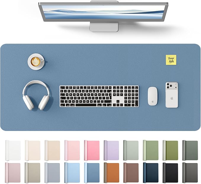 YSAGi Leather Desk Protector, Office Mat, Large Mouse Mat, Non-Slip PU Leather by YSAGi