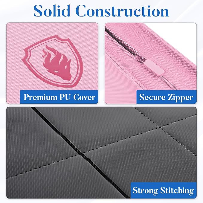 Premium Zip Card Binder 12 Pocket, Fabmaker 912 Pockets Trading Card Binder - Image 2