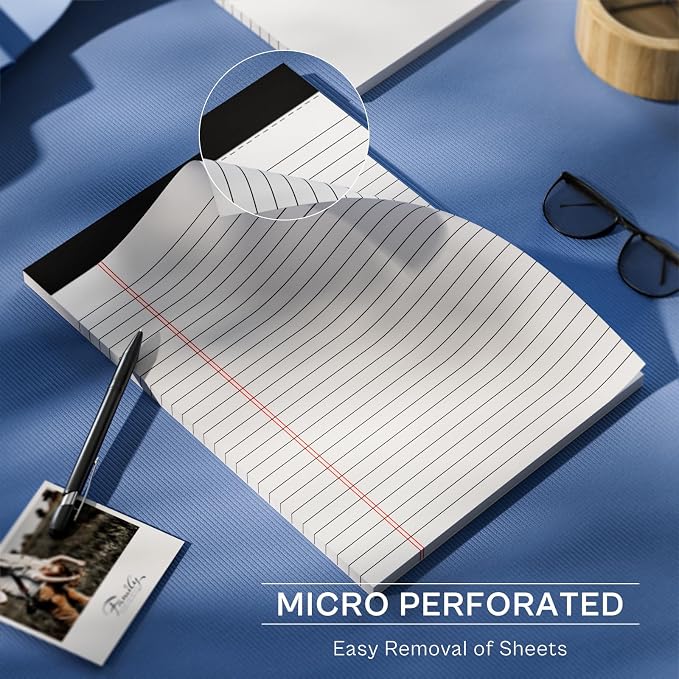 Legal Pads 8.5 x 11, Writing Paper Tablets 8-1/2 x 11, 6 Pack White Note Pads - Image 4
