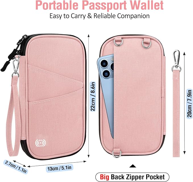 BKNOOU Family Passport Holder RFID Blocking Travel Document Organizer | Large - Image 5