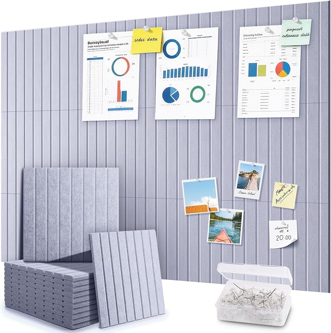 48" x 36" Large Cork Bulletin Board Tiles, Peel and Stick Felt Wall Panels by faainit