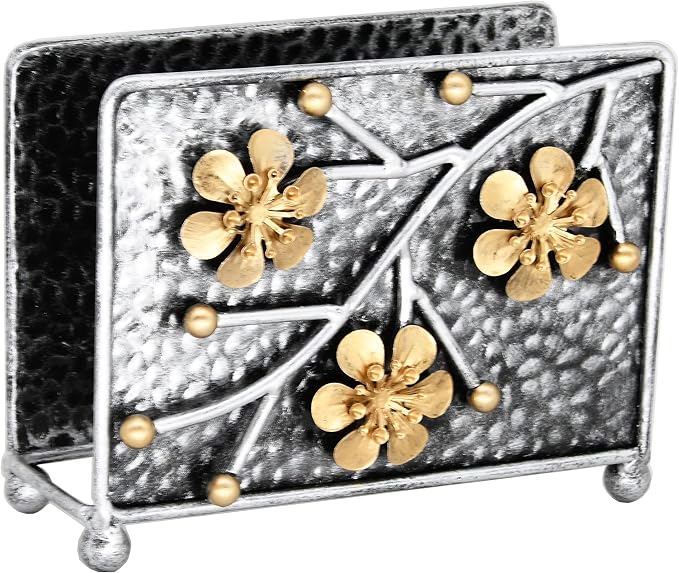 OwlGift Sakura Napkin Holder, Cherry Blossom Design Metal Freestanding Tissue - Image 6