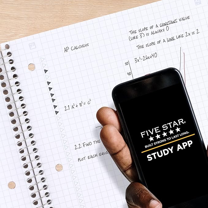 Five Star Spiral Notebook + Study App, 1 Subject, Graph Ruled Paper, 8-1/2" x - Image 3