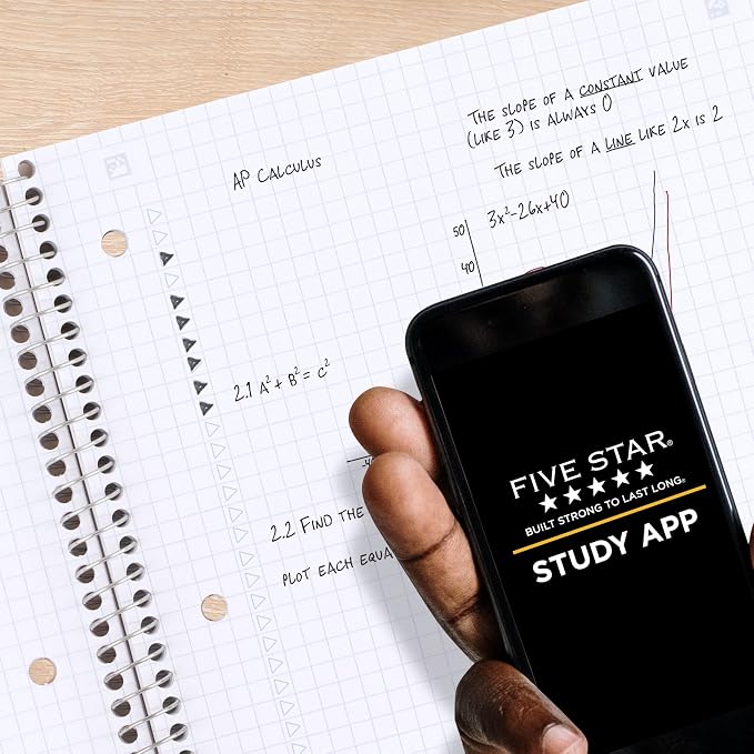 Five Star Spiral Notebook + Study App, 1 Subject, Graph Ruled Paper, 8-1/2" x - Image 3