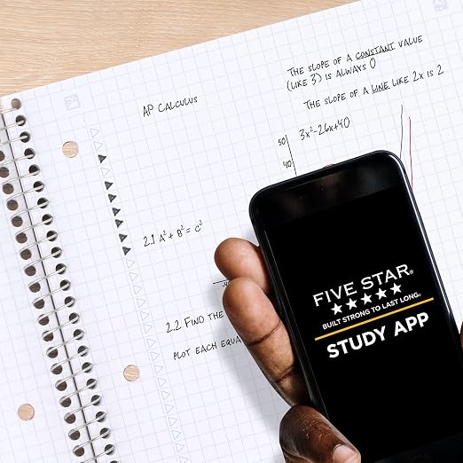 Five Star Spiral Notebook + Study App, 1 Subject, Graph Ruled Paper, 8-1/2" x - Image 4